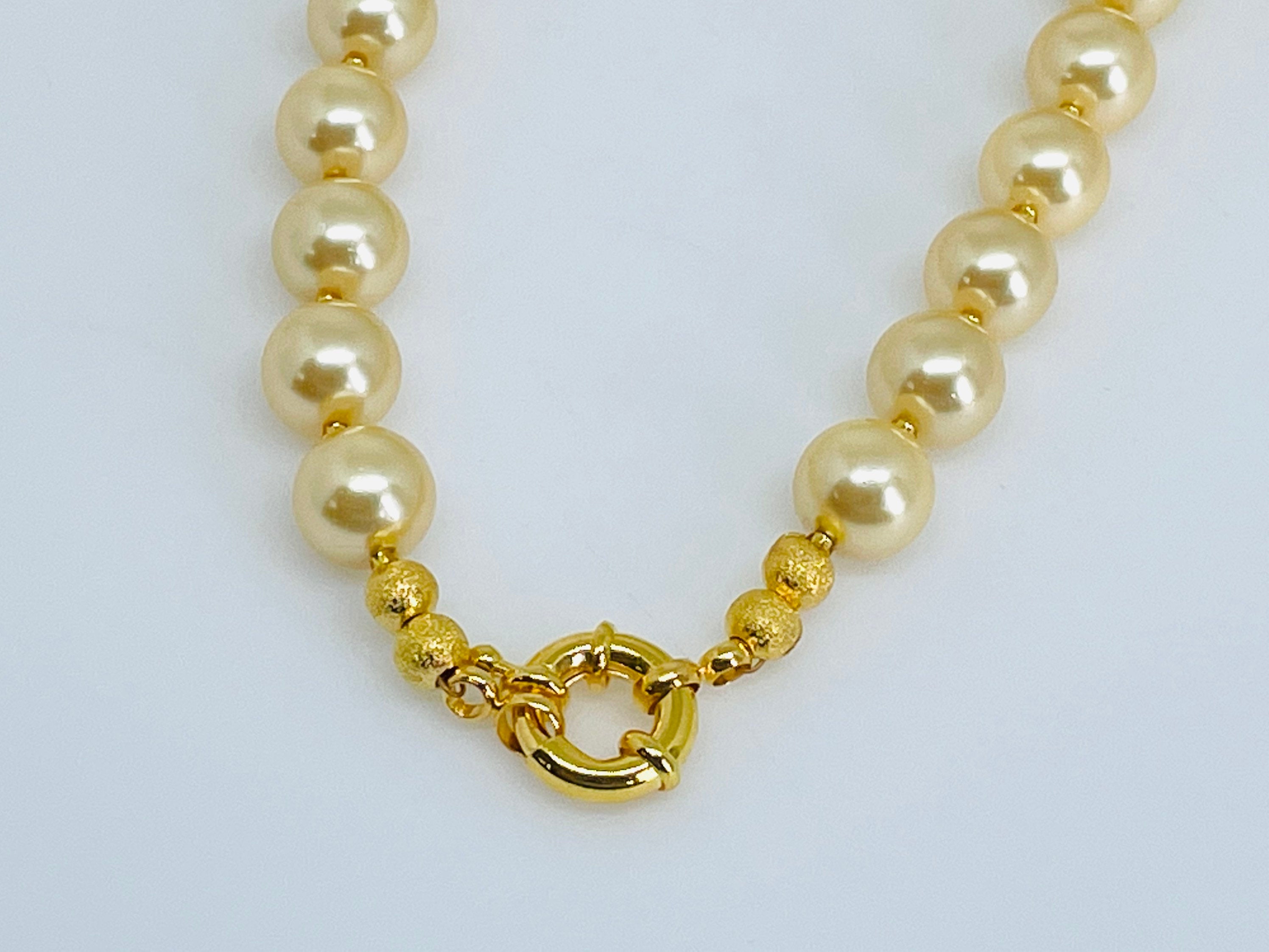 11-13mm Golden South Sea Pearl Necklace - AAAA Quality - Pure Pearls