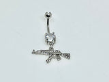 Dangle Belly Button Ring - Gun Shaped Belly Ring