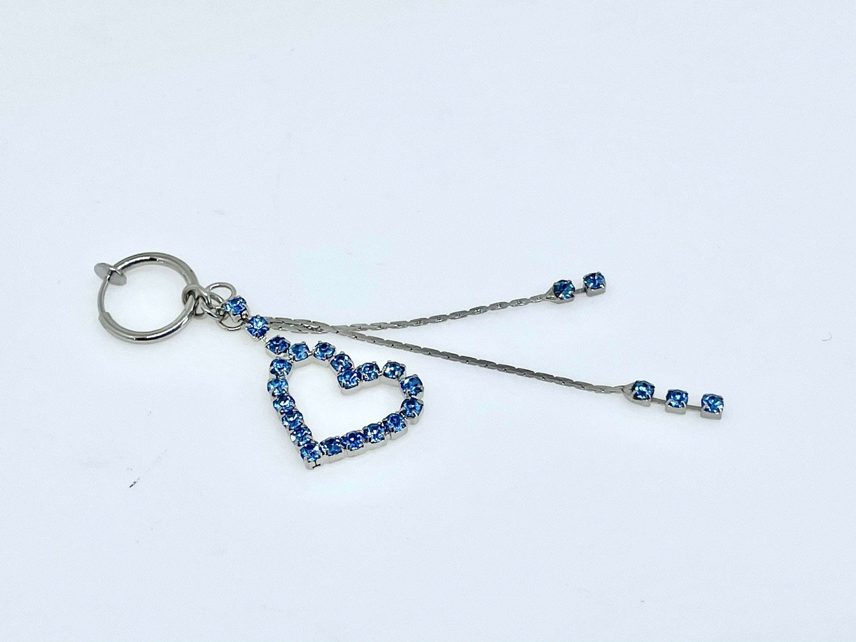 Fake Dangle Belly Ring - Heart Shaped