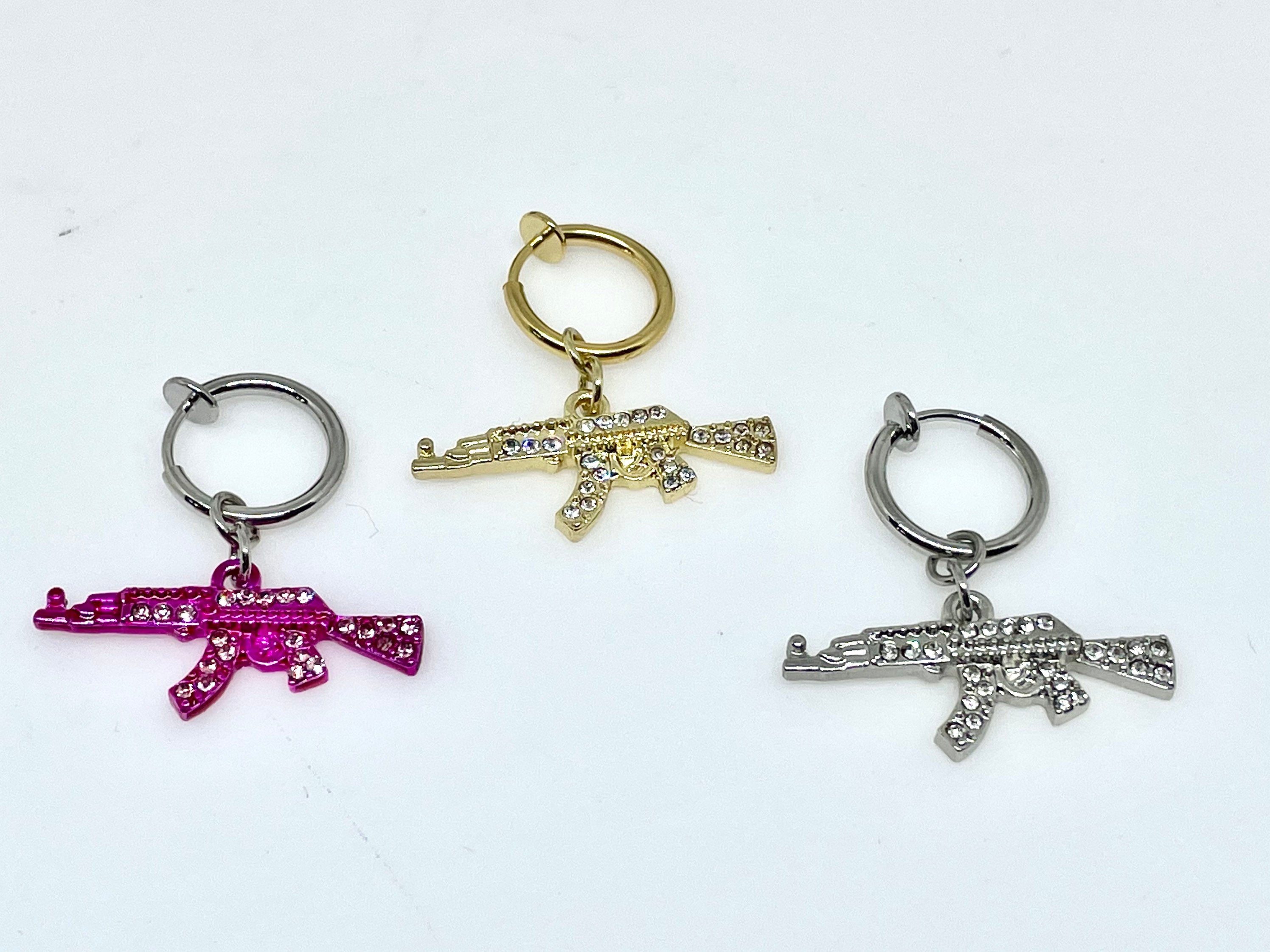 Fake Belly Ring - Gun Shaped Clip on Belly Button Ring