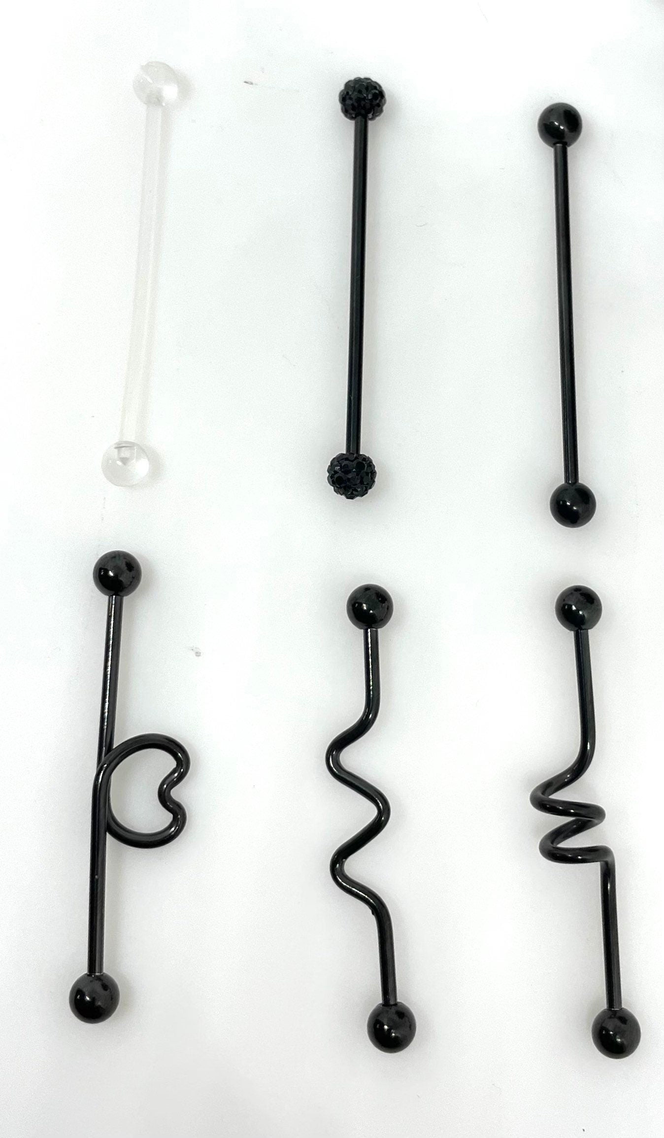 Set of 6 Helix Earring, Industrial Barbell Piercing, Industrial barbell - Industrial Piercing