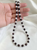 Freshwater Pearl Necklace with Garnet Stone Beads