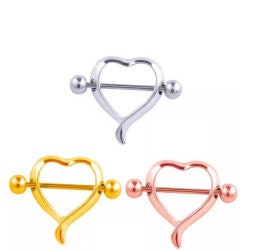 Surgical Steel Heart Shaped Nipple Ring