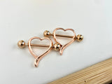Surgical Steel Heart Shaped Nipple Ring
