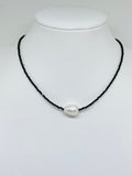 Onyx and Baroque Pearl Choker Necklace