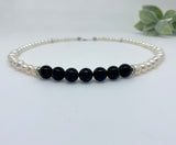 Black Onyx Necklace with Freshwater Pearls