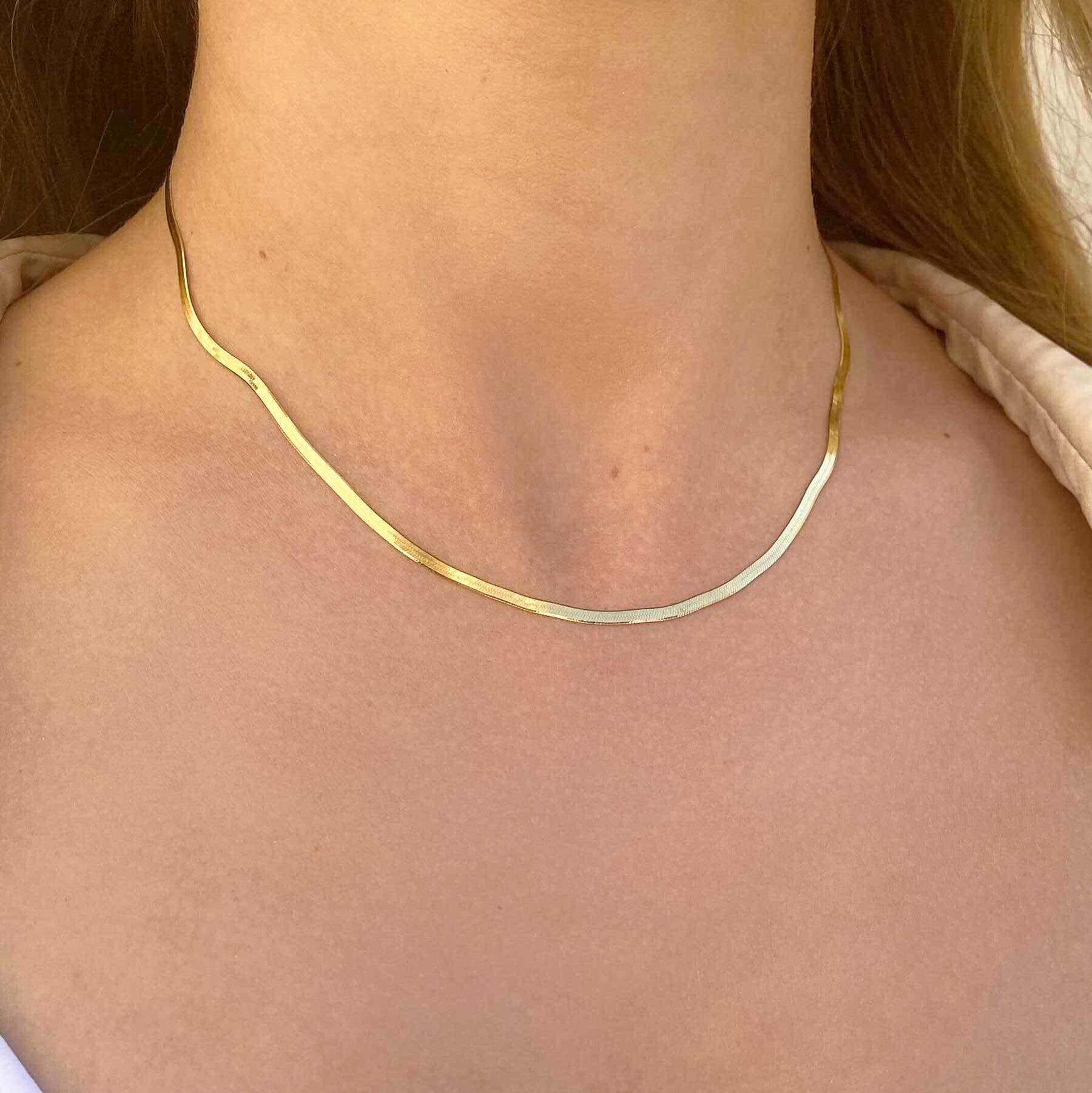 Snake Chain Necklace - Herringbone Necklace