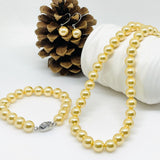 South Sea Shell Golden Pearl Necklace Set
