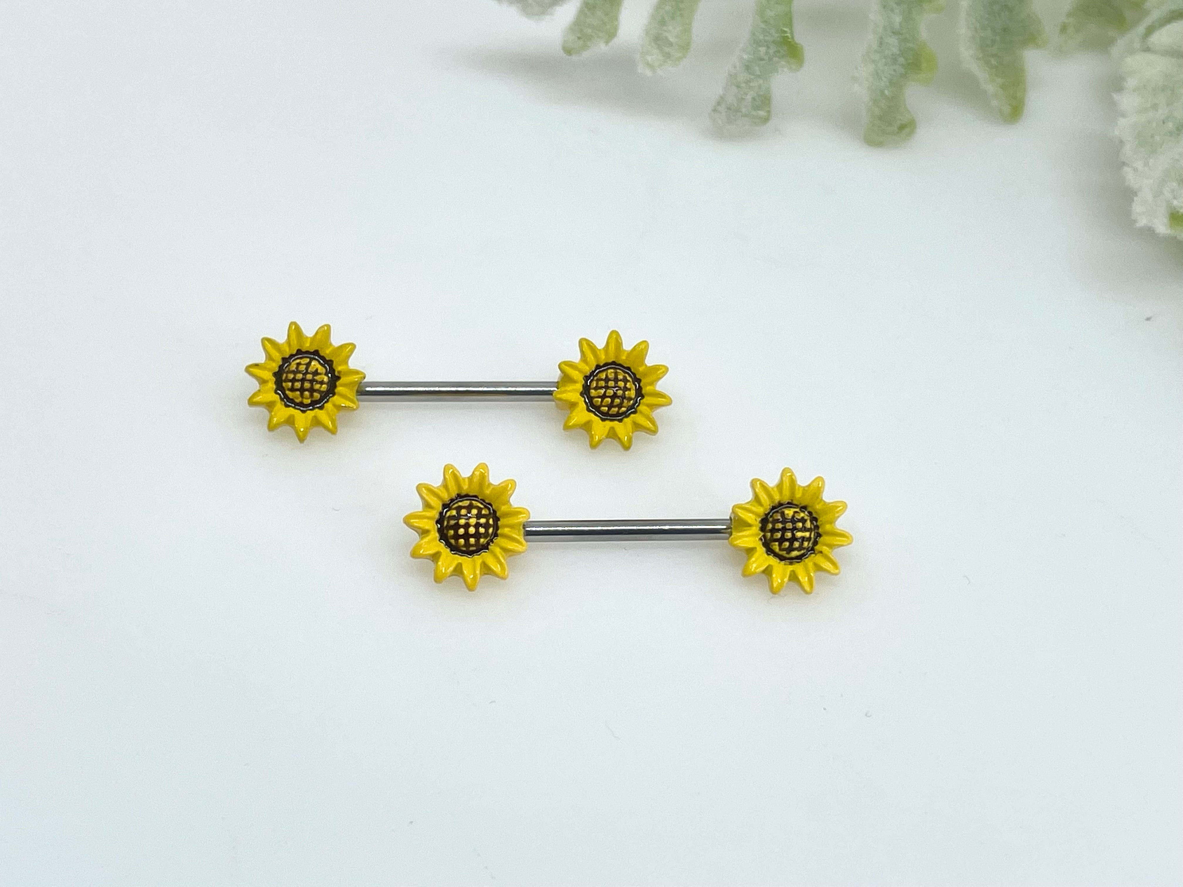 Sunflower Nipple Piercing