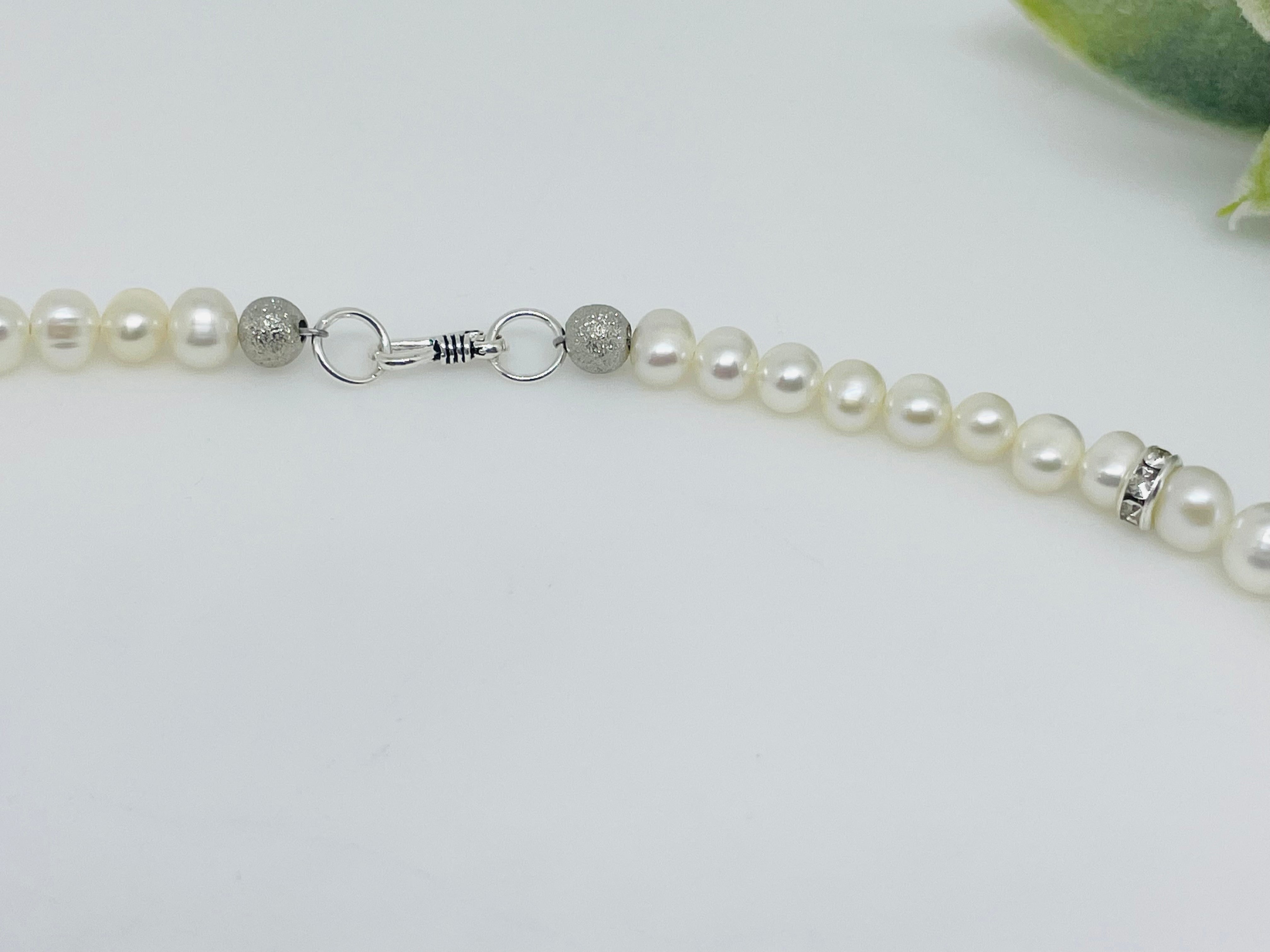 Freshwater Pearl Necklace with Round Turquoise