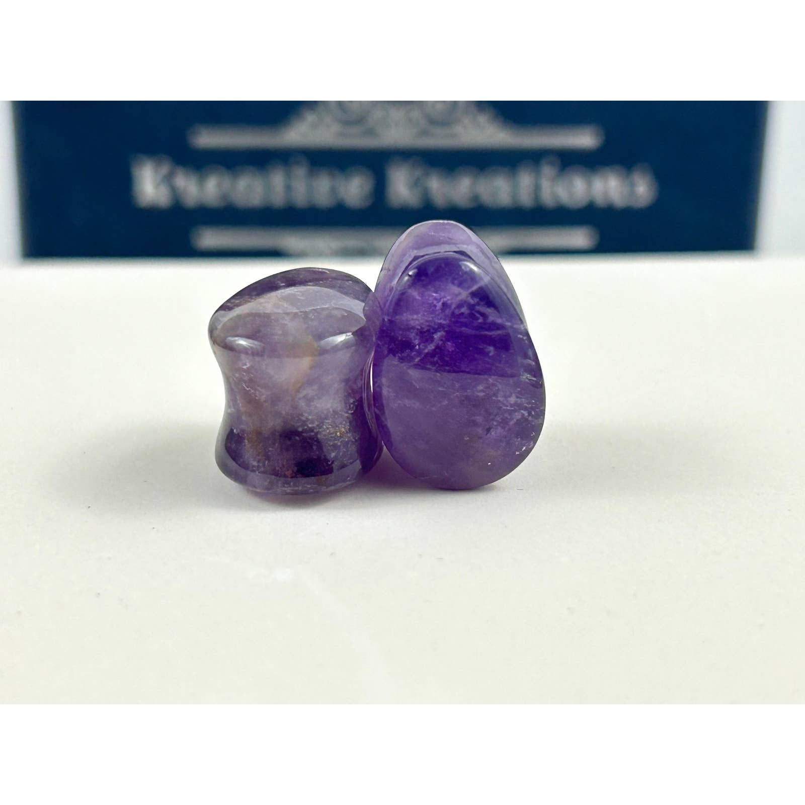 Stone Ear plugs - Amethyst Ear tunnels - Purple Ear Expanders
