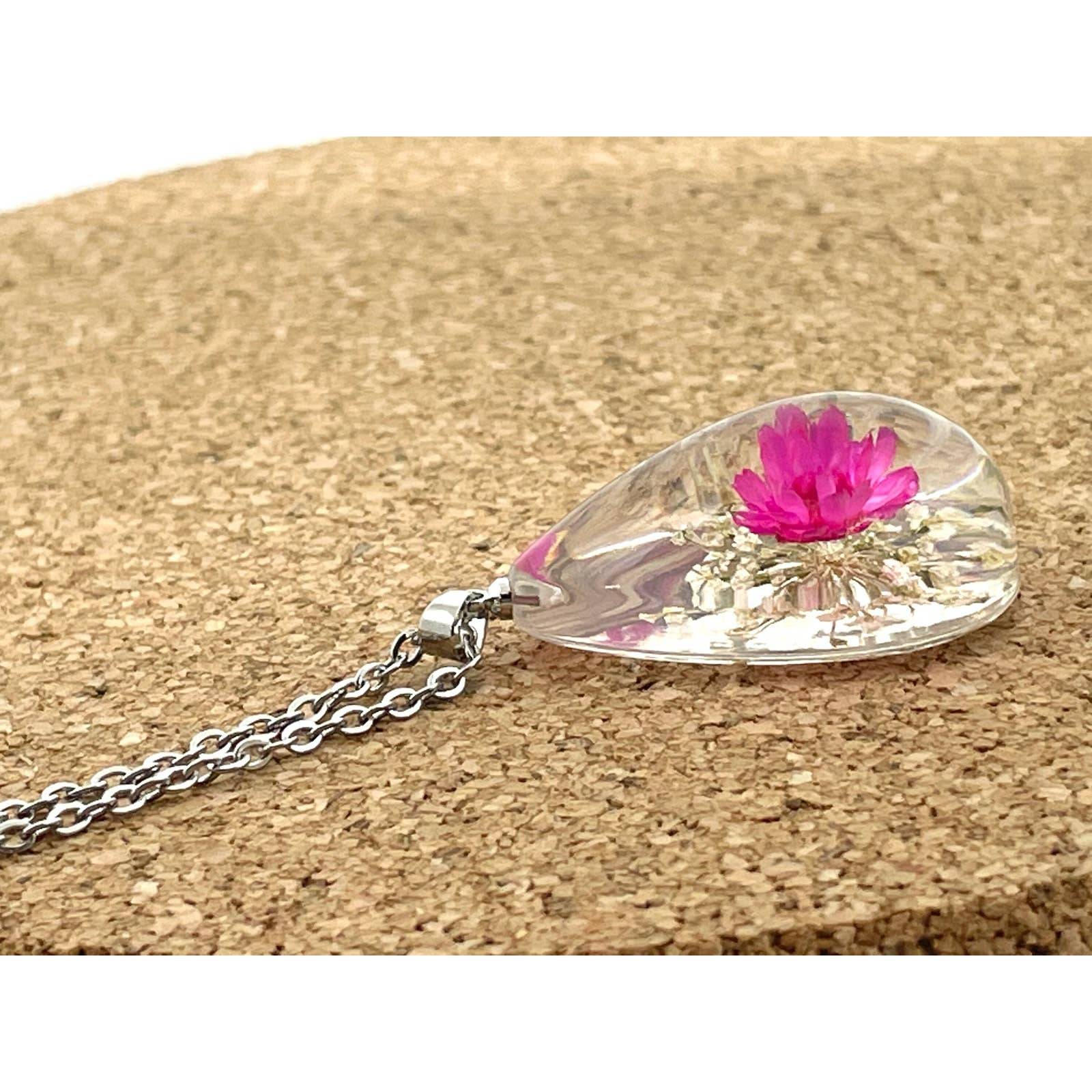 Pressed Flower Necklace - Dried Flower Jewelry - Real Flower Necklace