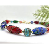 Statement Necklace - Chunky Glass Beads Necklace - Beaded Necklace
