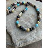 Multi-Stone Beaded Necklace - Black Onyx - Turquoise - Jasper