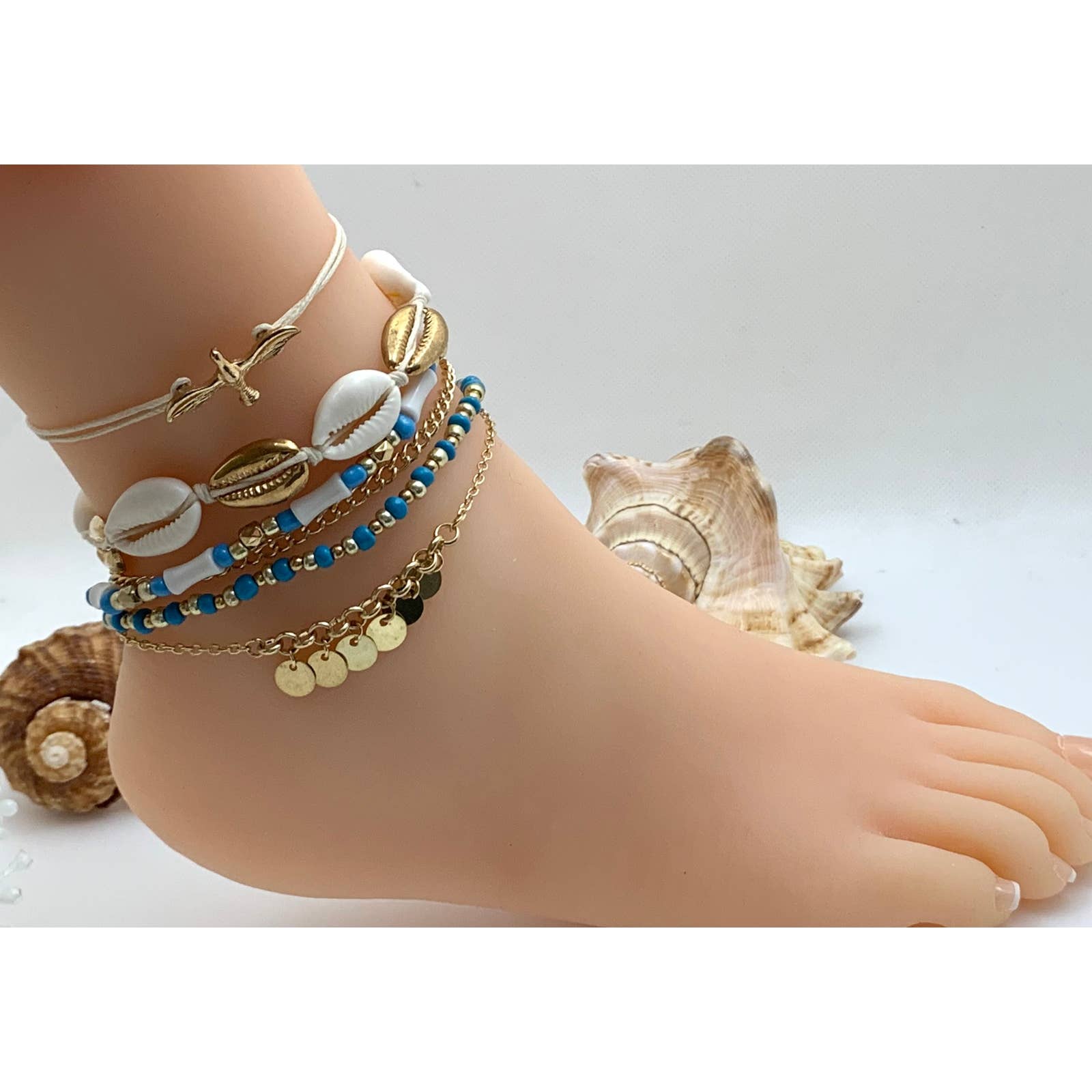 Buy 92.5 Sterling Silver Nazaria Beaded Anklet Online