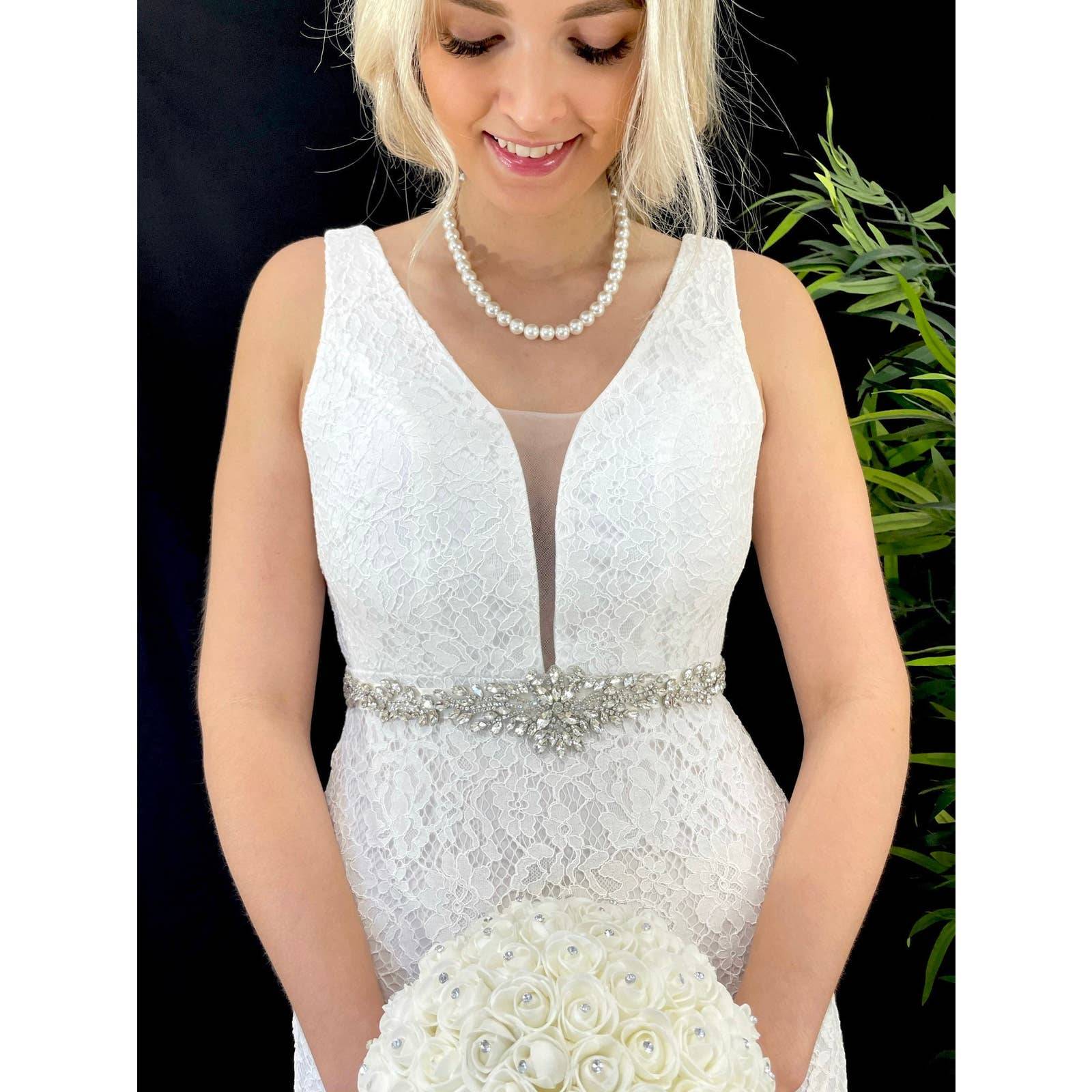 Bridal dress belt - wedding dress belt - Rhinestones belt