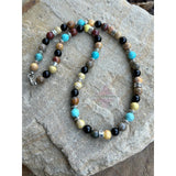 Multi-Stone Beaded Necklace - Black Onyx - Turquoise - Jasper