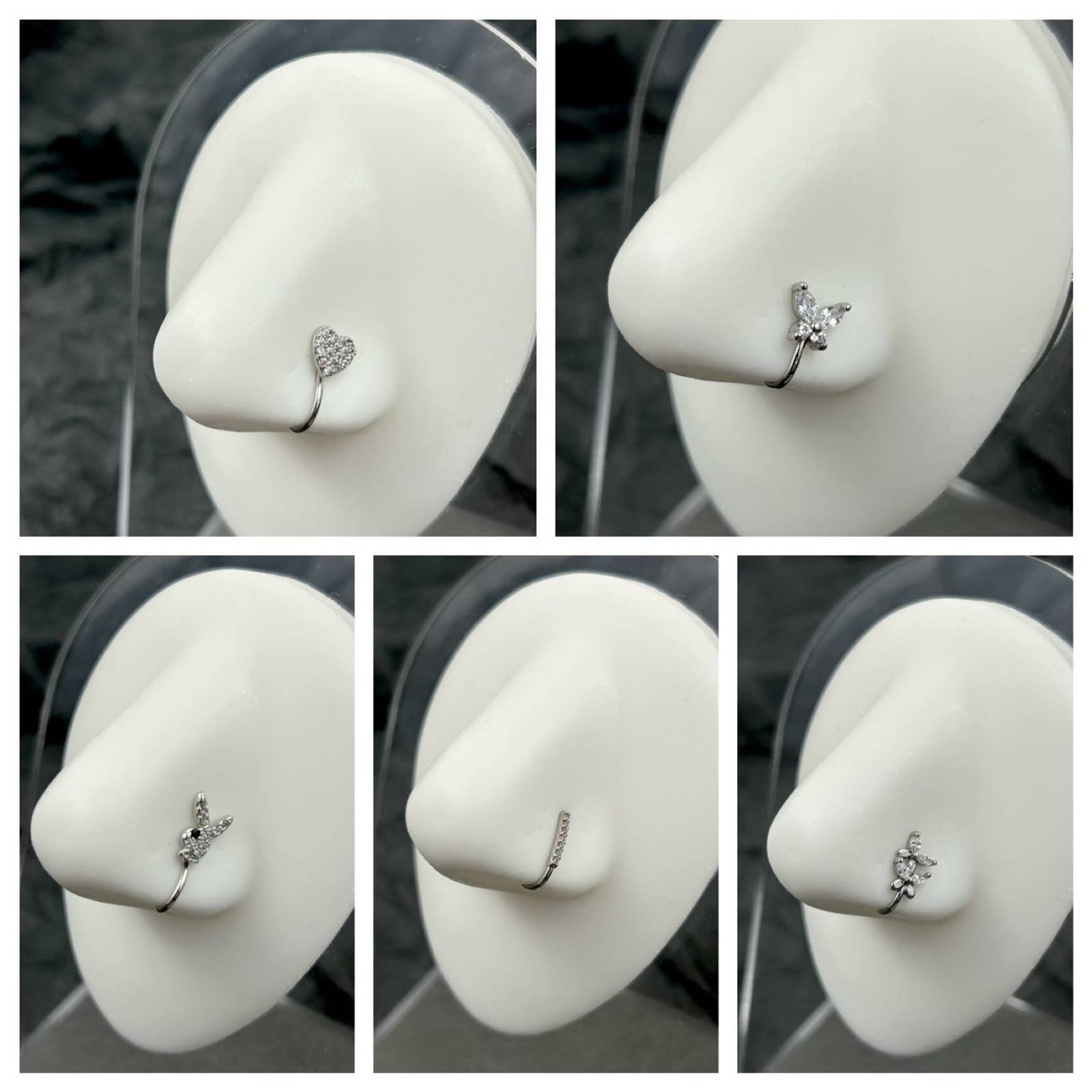 Set of 5 Nose Cuff - Variety Pack Non-Piercing Nose Cuffs